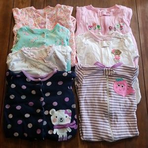 9 mo. Girls footed PJ lot.